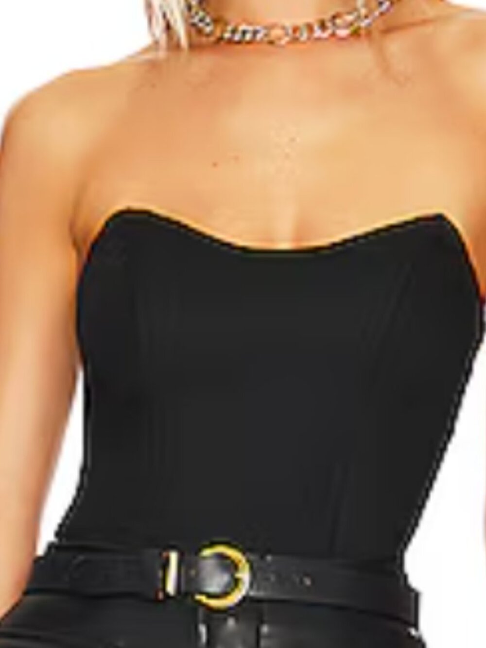 Superdown Black Corset Bodysuit
